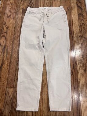 Mango Men’s Chino Pants Cotton Trousers Drawstring Pockets Khaki Size Medium